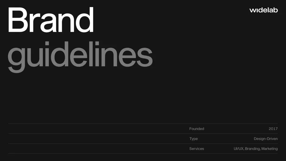 Widelab Brand Guidelines design reference