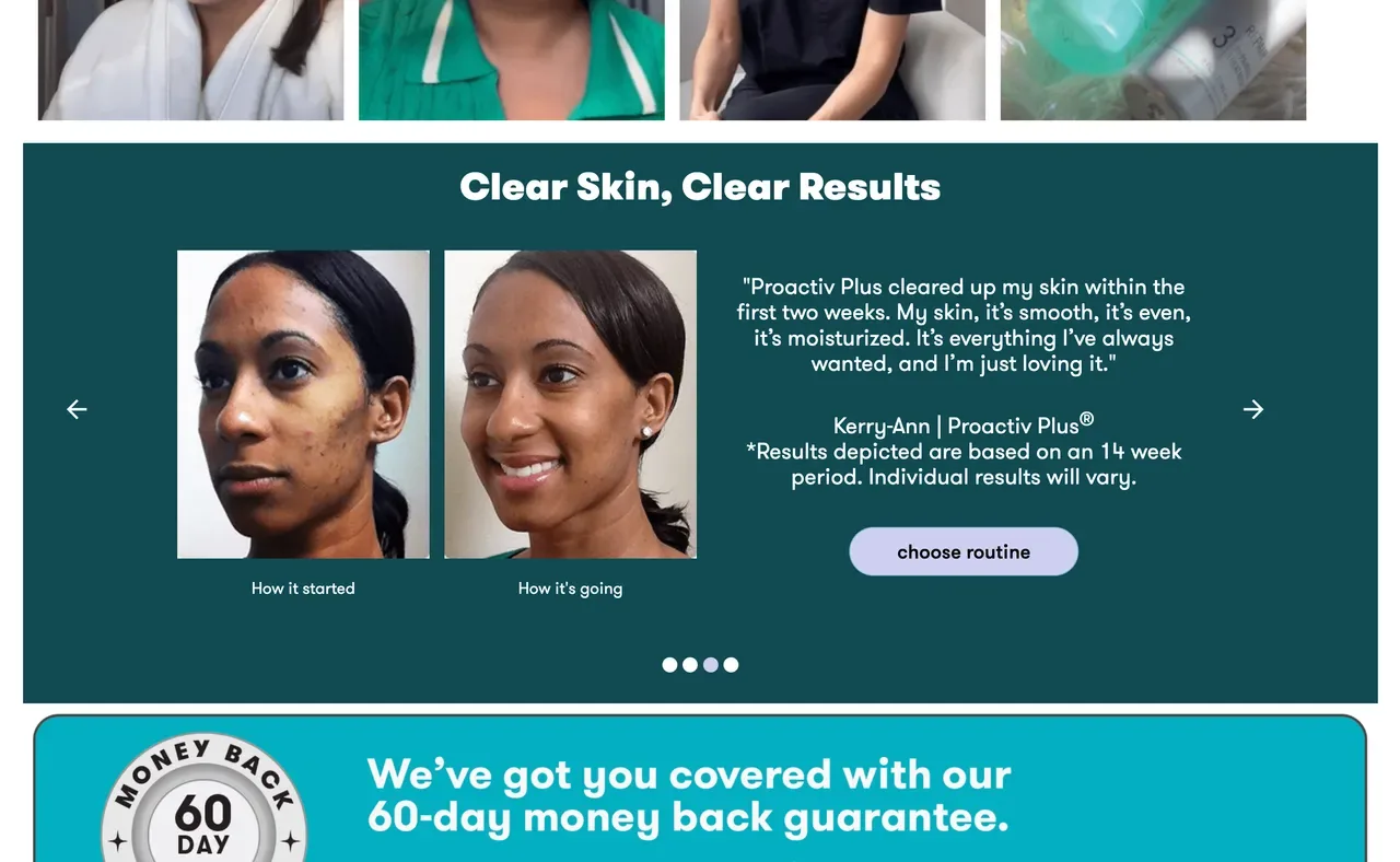 Proactiv — Before and after design reference