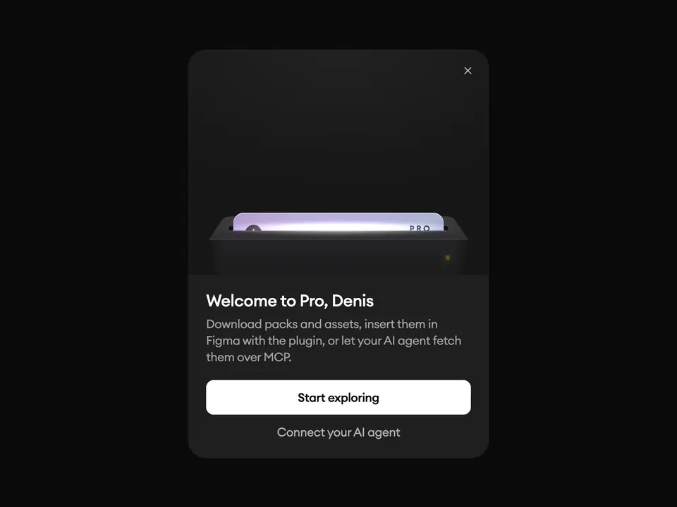 Dark Pro Welcome Modal preview