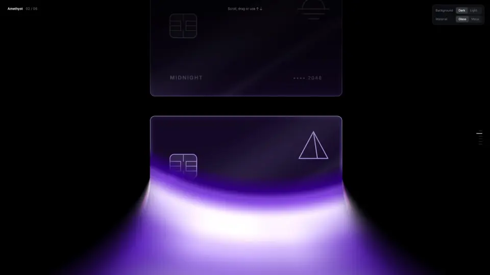 Amethyst Glass Card Interaction preview